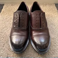 本革レザー／レディースレースアップシューズ ブラウン24㎝美品✨