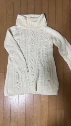 アイボリー ニットワンピース M