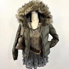 平成ギャル y2k ファーダウンジャケット　短丈　グランジ　平成女児　GAP