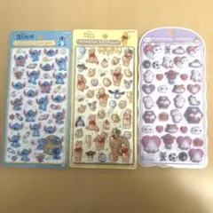 プーさん☆スティッチ☆ボンボンドロップシール☆ベイマックス☆コットンパフィー