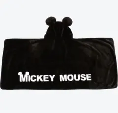 ミッキーマウス フード付きブランケット 黒 ディズニー