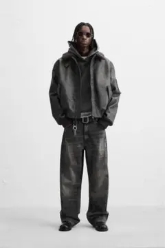 ZARA シームディテールバギーデニムパンツ サイズ30 バギーデニム