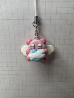 樹脂粘土キーホルダー くま ハート 〈07〉