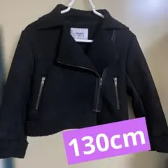 byLOVE IT130冬ブラックライダース風ジャケット裏起毛ポケットチャック付