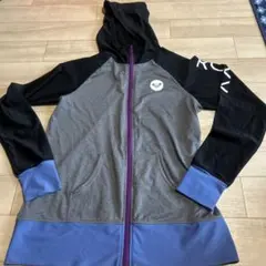 【最終価格】ROXY フルジップフーディ グレー/ブラック　L