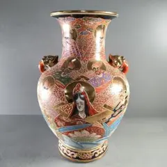 A1313-2/薩摩焼/金襴手人物図耳付花瓶/花器/花入/華道具/ A1313-2/薩摩焼/金襴手人物図耳付花瓶/花器/花入/華道具/ - メルカリ
