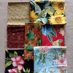 花柄 綿プリント生地セット （ハギレ）