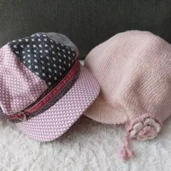 帽子　ニット　キャスケット　キッズ　２点セット