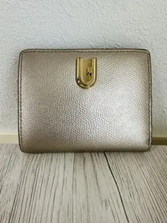 FURLA ゴールドレザー 二つ折り財布