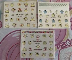 ポムポムプリン キャラクター ネイルシール 3枚セット