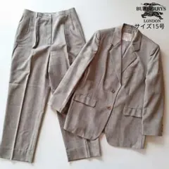 ​【極美品】90s バーバリー セットアップ 15号 スコットランド製生地使用