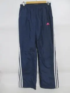 adidas アディダス トラックパンツ ナイロンジャージ ネイビー M