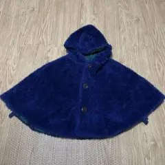 ブランシェス　ネイビー フード付き ベビーポンチョ