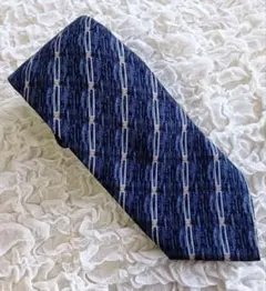 値下　courrèges 　グレージュ　ネイビー ストライプ ネクタイ