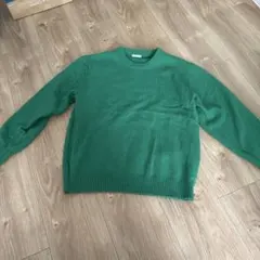 GU グリーン クルーネック ニット