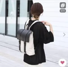 HALEINE ギャンパス生地✕ヌメ革（本革）リュックサック