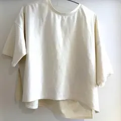 バックジップ 半袖カットソー ホワイト