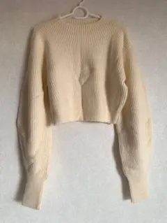 Louere リブ編み クロップドセーター