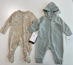 新品ナイキ　NIKE ベビー 長袖ロンパース 0-3M 2点セット