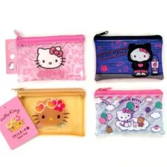 ハローキティ　フラットポーチ　４種　ラメ　日焼け　HELLOKITTY　サンリオ