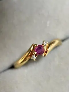 翁淳　ゴールドリング　 K18 ルビー0.38ct ダイヤ0.15ct 翁淳 ゴールドリング K18 ルビー0.38ct ダイヤ0.15ct - メルカリ