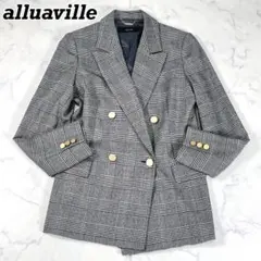 極美品✨ アルアバイル W/PEチェックダブルジャケット テーラードジャケット