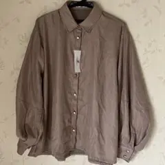 No.459 タグ付き シャツジャケット M ゆったりサイズ ブラウン