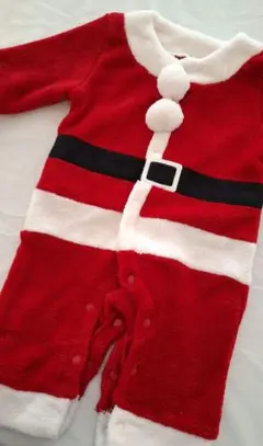 【クリスマス会に】サンタクロースロンパース 70-80cm