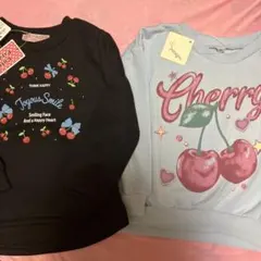 新品　110 さくらんぼ柄　２枚セット　トレーナー 　トップス　長袖　春服