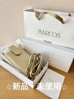 BARCOS スマホショルダーバッグ ゴールド