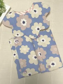 北欧花柄　くすみブルー　もくもくスタイ　エルゴ抱っこ紐　よだれカバー　セット