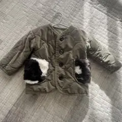 コート　キルティング　ジャケット　カーキ　ミリタリー