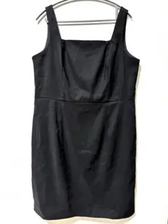 STUDIO I ノースリーブひざ丈ワンピース ブラック 黒 ジャンパースカート