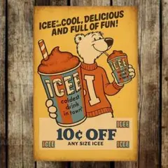 ICEE BEAR アイシーベア ブリキ看板 アメリカン雑貨 USA