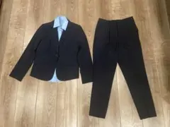 【美品】【ストレッチ】【洗える】AddRouge パンツスーツ ネイビー