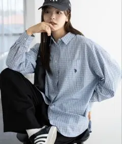 WEGO U.S. POLO ASSN.別注　ロングスリーブシャツ　ブルー