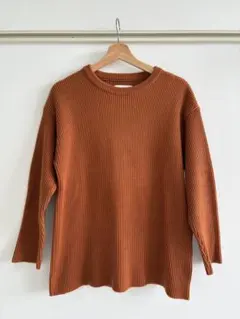 【美品】STUDIOUS リブニット クルーネック ブラウン 1（S）のサムネイル