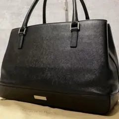 希少✨バーバリー トートバッグ ノバチェック ビジネスバッグ A4収納 ブラックのサムネイル