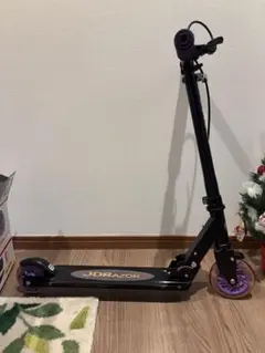 JDRAZOR キックボード 黒/紫 大径ホイール