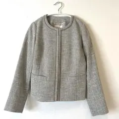 フォーマル ノーカラー ジャケット サイズL グレー