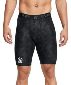 ◆アンダーアーマー ◆カリー ヒートギア プリント ショーツ ◆LG・黒◆