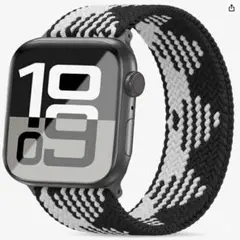 【新品】 編組 ソロループ 伸縮 42〜49mm M ブラックホワイト