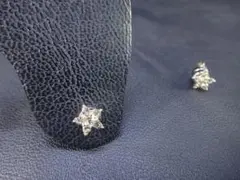 スター “クリア” YG(イエローゴールド)マグネット イヤリング（ピアス風