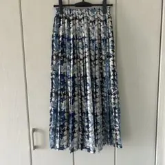 アーモワールカプリス購入 sahil チェックプリーツ ロングスカート 青