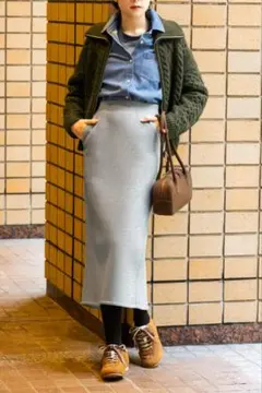 【試着のみ】ヘビーウェイトスウェットナロースカート Mサイズ グレー丈標準