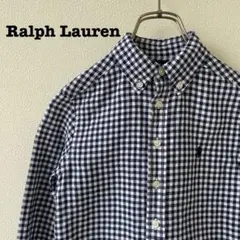 ラルフローレン コットン シャツ 麻の肌感 刺繍ロゴ レディース キッズ S