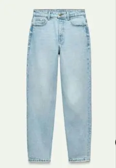 ザラ　マムハイウエストデニム ライトブルー