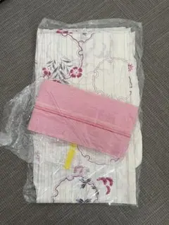 花柄　ストライプ　浴衣・帯セット