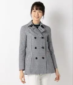 組曲　ギンガムチェック柄ショートトレンチコート　撥水加工