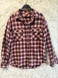 【XL】EDWIN エドウィン チェック柄シャツ 赤×黒 ルーズフィット 古着